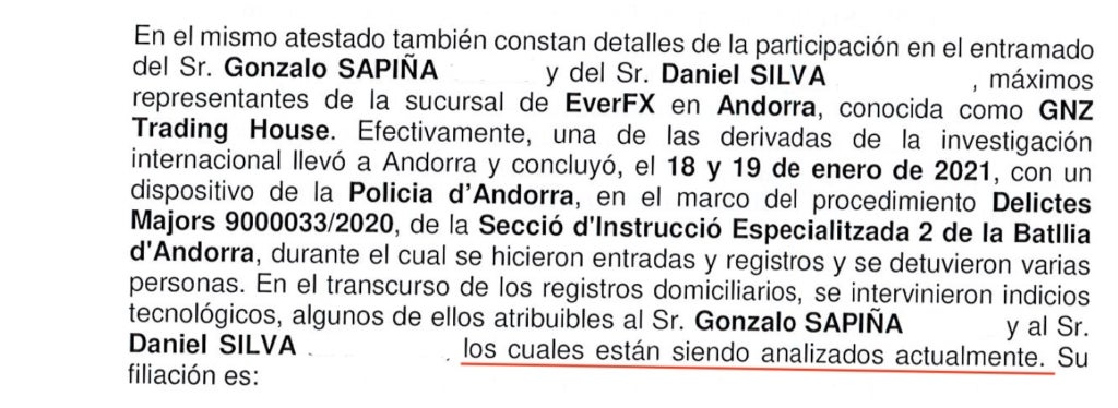 Parte del último atestado de los Mossos, de agosto de 2025, donde admiten que cinco años después aún no han analizado el material intervenido en el caso Forex/QS